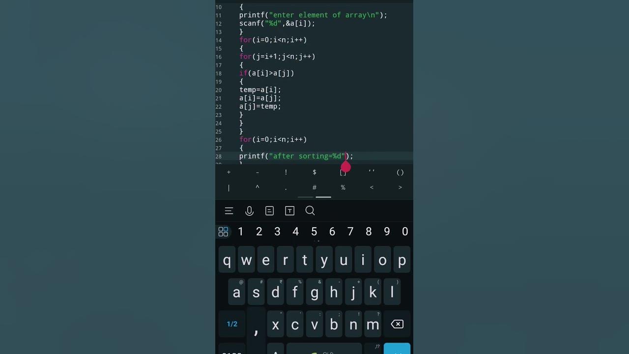 coding vibe with music selection sort in cprogramming #viral # ...
