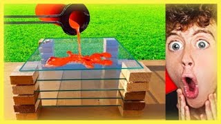 EXPERIMENT  LAVA vs GLASS(новый эксперимент Лава против СТЕКЛО АВТОМОБИЛЯ) 🙄