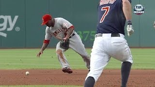 LAA@CLE: Murphy ties the game with a groundout