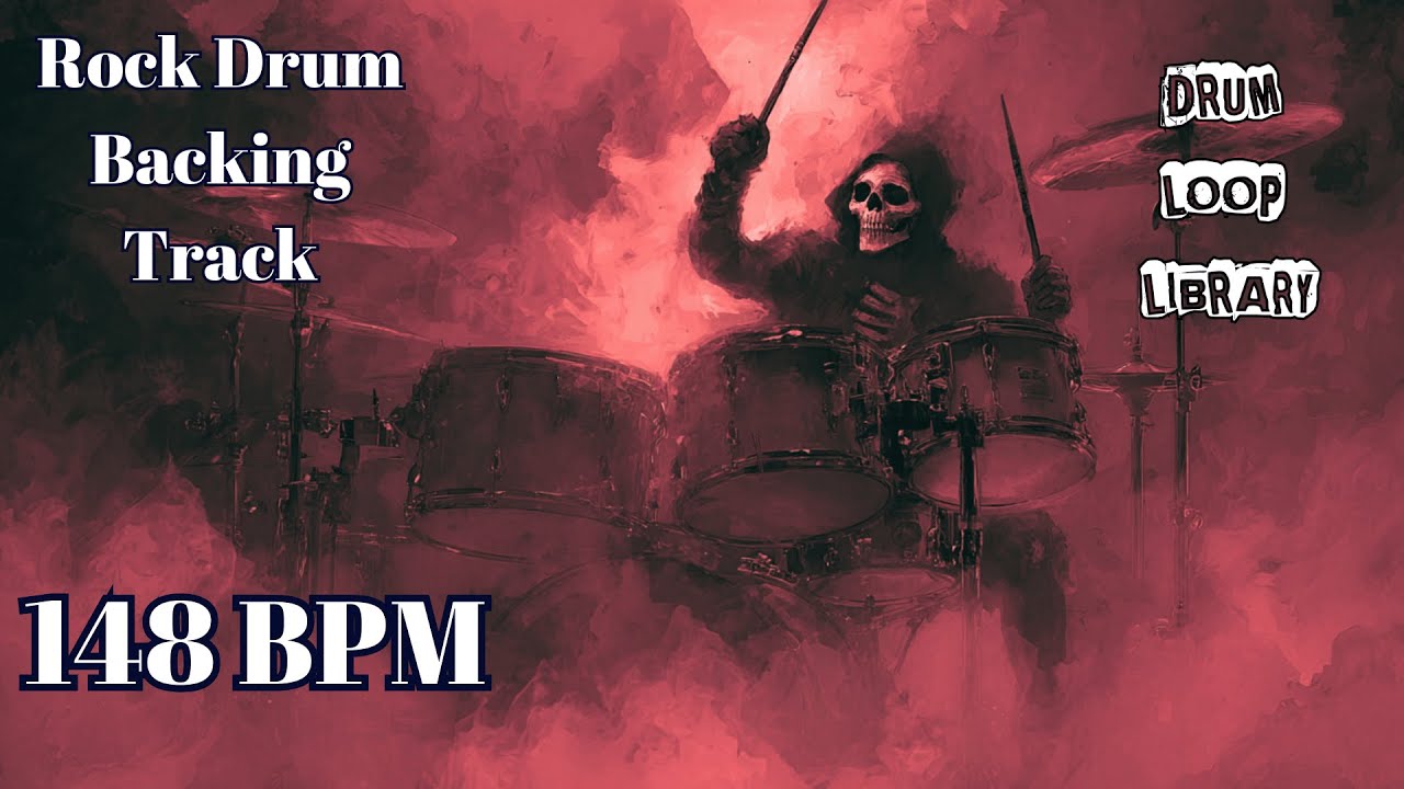 Rock Drum Backing Track 148 BPM | Fast Paced Rhythm | Royalty Free Drum Loop
