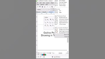 Outline tool is not showing or visible on toolbox of Coreldraw.