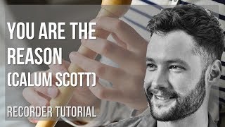 How to play You are the Reason by Calum Scott on Recorder Tutorial