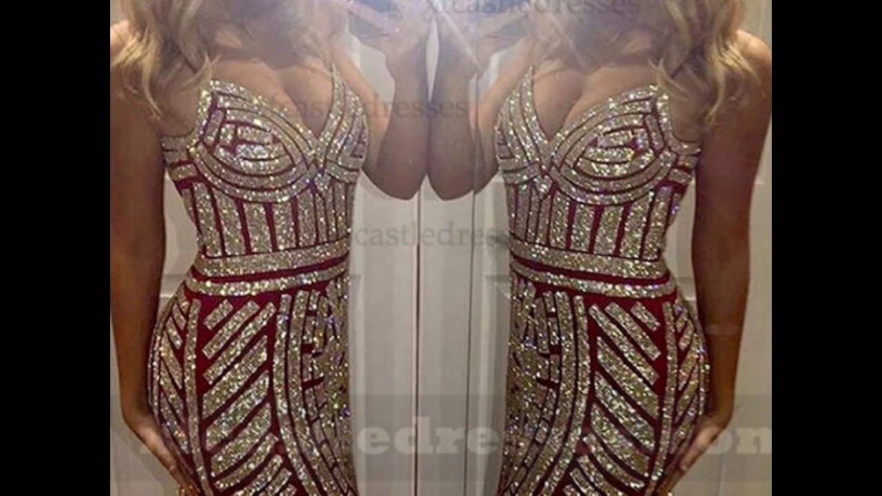 Bling beaded formal dresses for prom & evening & wedding