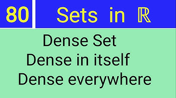80. Dense Set || Dense in itself || Dense everywhere || By Sarfaraj Sir