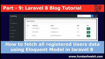 Laravel 8 Blog - 9: How to fetch all registered Users data in laravel 8