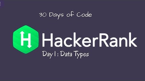 Day 1 : Data Types