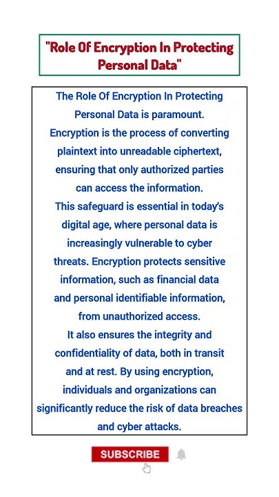 The Role Of Encryption In Protecting Personal Data - Essay In 100 Words ...
