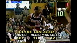 Clyde Drexler Triple Double! Blazers @ Celtics March 1990