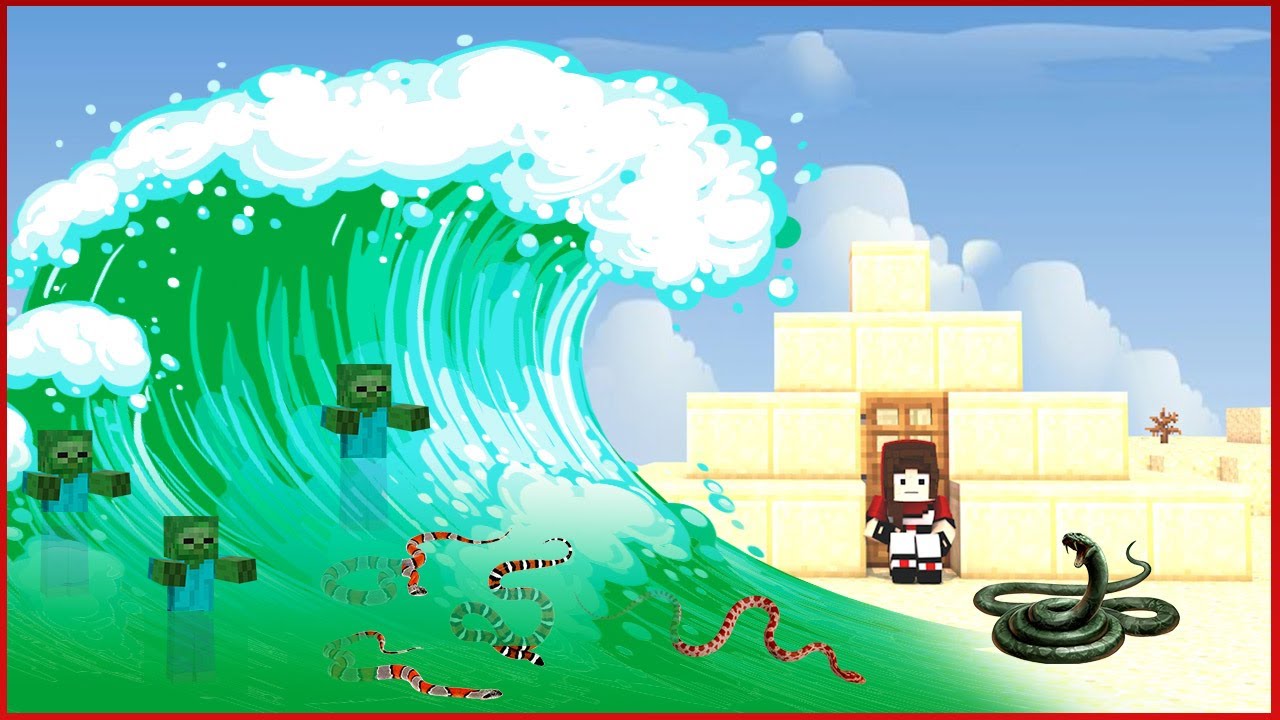 Minecraft: DESAFIO DA BASE 100% SEGURA CONTRA TSUNAMI 