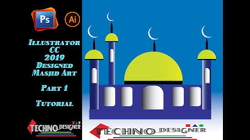 Adobe Illustrator CC 2019 = How to design  Mosque  - Urdu | Hindi