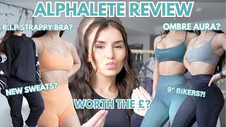 OMBRE AURA? 9" BIKERS? NEW SWEATS? | worth the money? | *honest* alphalete review +discount code screenshot 5