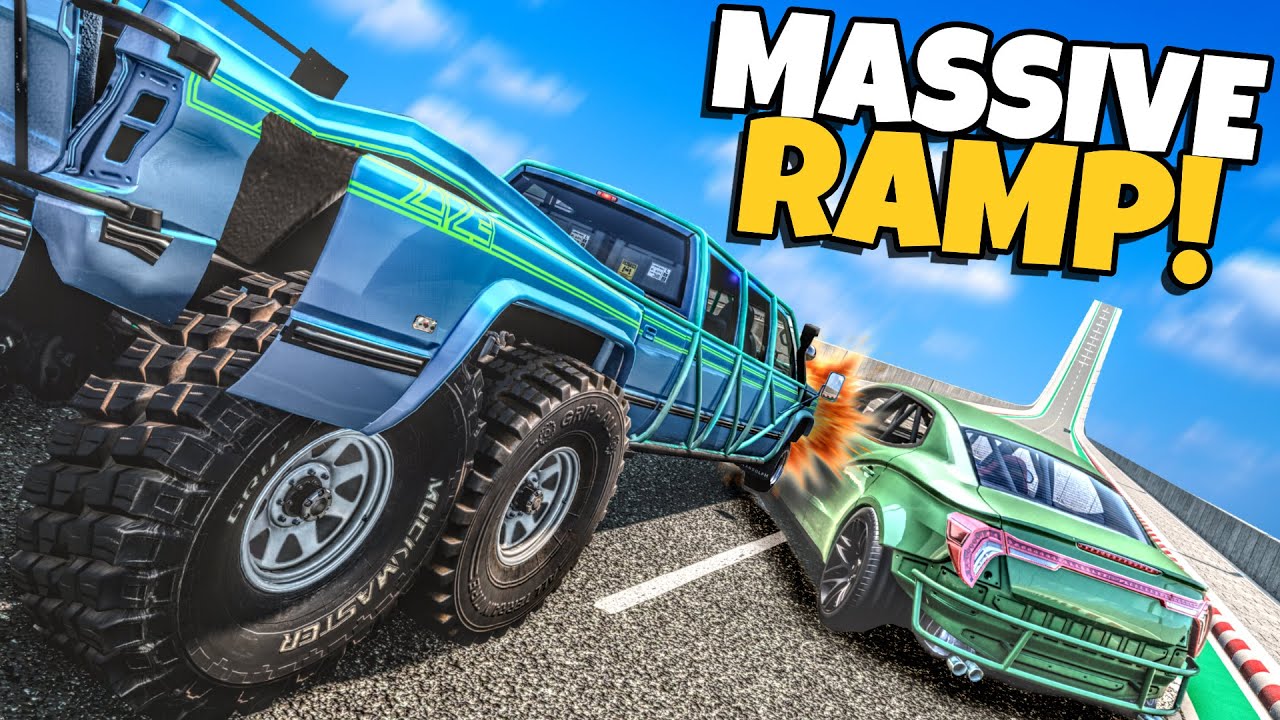 We Test Random CARS and PARTS Down a MASSIVE Ramp in BeamNG Drive!