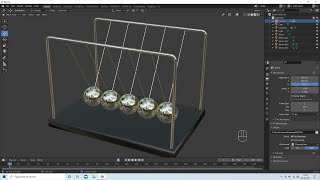 Blender 2.92 Tutorial: How To Make And Animate A Simple 3d Newton's Cradle. screenshot 2