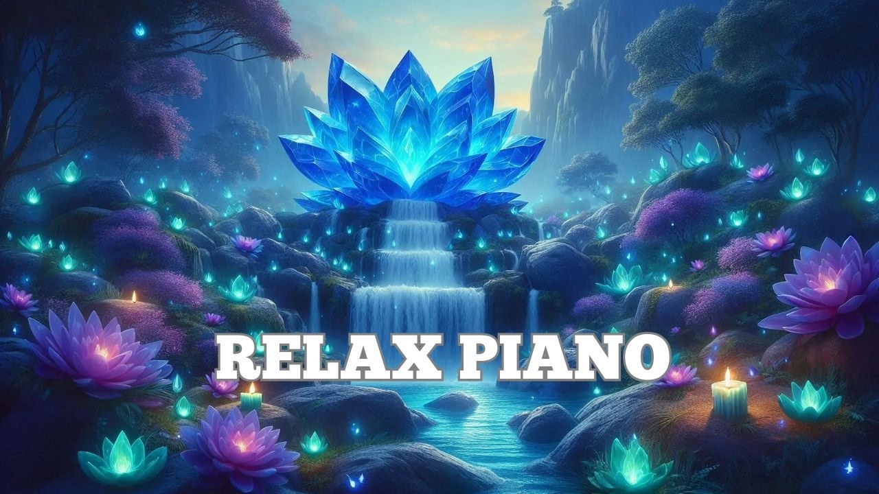 Heavenly Piano Music with Waterfall Sounds for Meditation