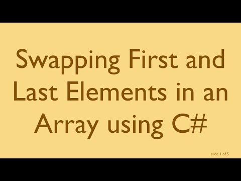 Swapping First and Last Elements in an Array using C#