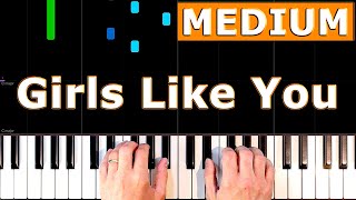 Maroon 5 - Girls Like You - MEDIUM Piano Tutorial - [Sheet Music] screenshot 3