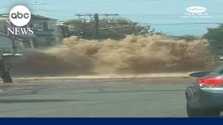 Full Water main break sends geyser into air in Newark, New Jersey News