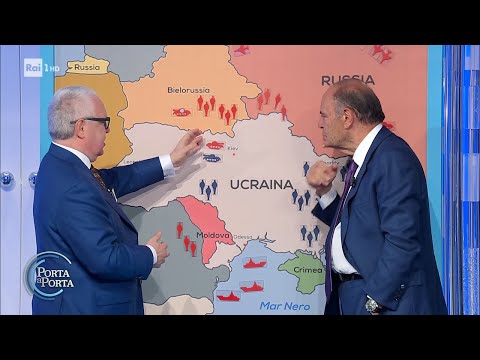 Ucraina, l&rsquo;escalation della guerra spiegata sulla mappa - Porta a porta 22/02/2022