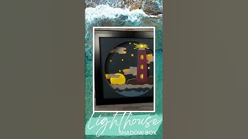 Lighthouse Svg Shadow Box, Moonlight Ocean Lighthouse Shadowbox