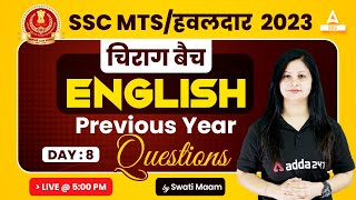 SSC MTS 2023 | SSC MTS English Classes by Swati Tanwar | Previous year Questions Day 8