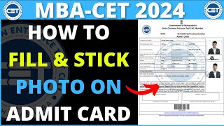 how to fill mba cet admit card 2024 | how to stick photo on admit card 2024