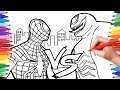 Spiderman Vs Venom Coloring Pages | How to Draw Spiderman and Venom | Superheroes Coloring Book