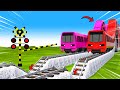Train   fumikiri 3d railroad crossing animation