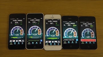 iPhone 5S vs. 5C vs. 5 vs. 4S vs. 4 iOS 7.0.4 Jailbroken - Internet Speed Test