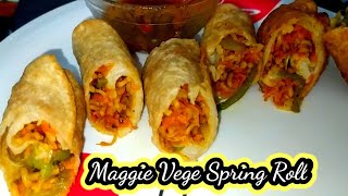 Maggi Veg Spring Roll Recipe Using Maggi | With Homemade Sheets|मॅगी से बनाईए मॅगी वेज स्प्रिंग रोल