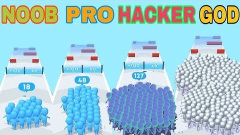 NOOB VS PRO VS HACKER VS GOD COUNT MASTER : CROWD RUNNERS 3D