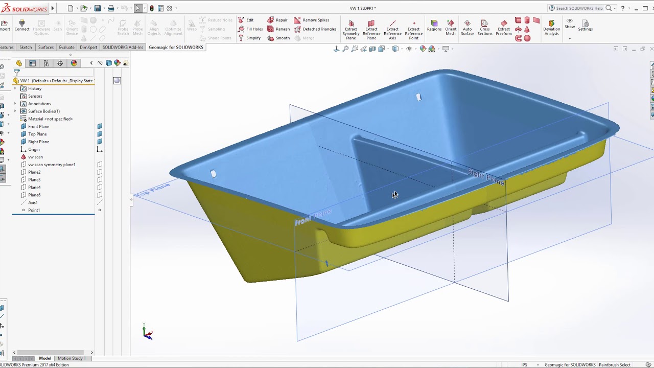 Geormagic for Solidworks Surface Modeling - YouTube