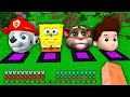 I found SECRET UNDERGROUND PORTAL PAW PATROL RYDER and MARSHALL SPONGEBOB TALKING TOM in Minecraft