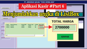 Cara Menjumlahkan Angka di listbox Userform VBA Excel Aplikasi Kasir #Part 6