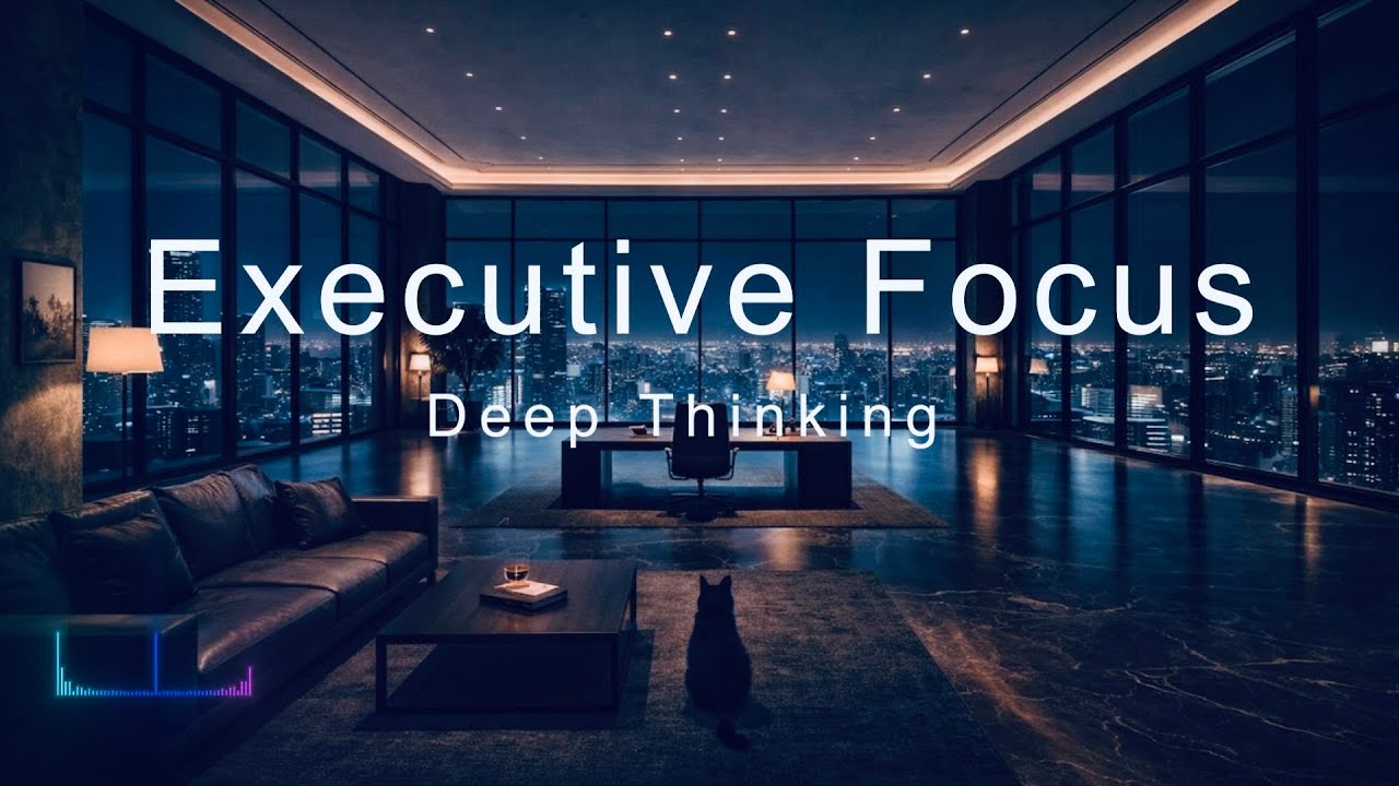 Executive Focus — Deep Thinking | Luxury Night Penthouse Ambience for Strategic Work