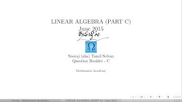 Linear Algebra Part C (Tamil)| CSIR NET June 2015 - Part 2