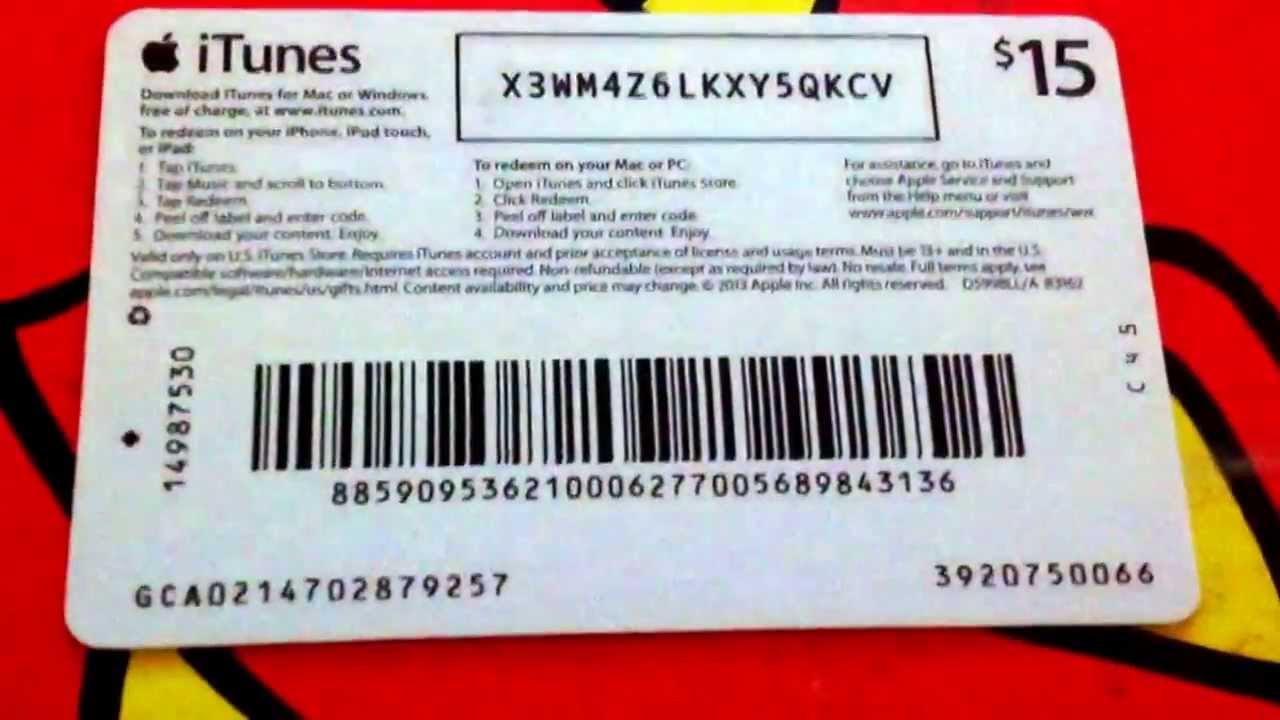 iTunes 15 dollar card not used YouTube