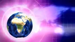 Spinning Globe & Purple Radiation Motion Background