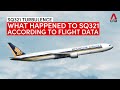 What happened when sq321 hit turbulence according to flight data