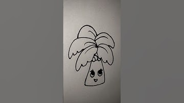 how to draw palm tree || easy drawing #shorts #tutorial #art #viral