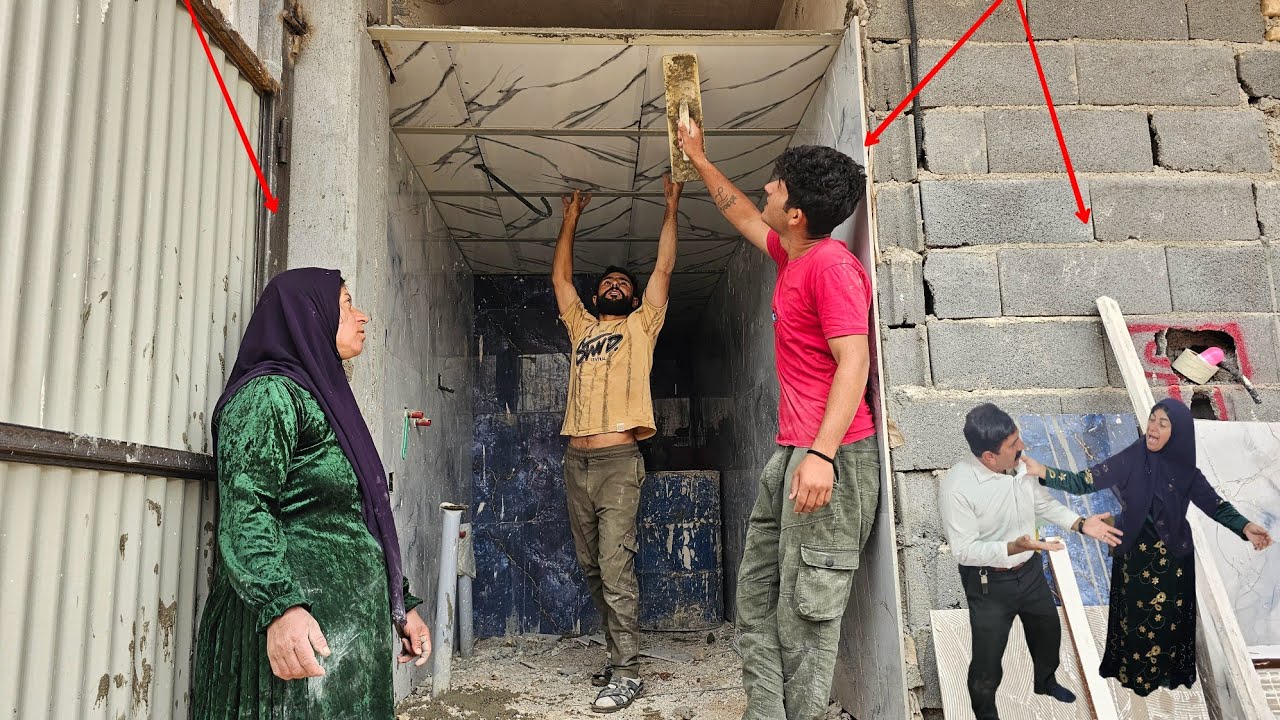 Mahan and Peri's loneliness at work: Master Ali finishes the bathroom ceiling