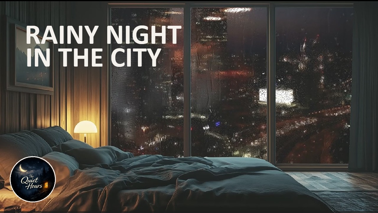 Rainy Night in the City (4 Hrs) – Cosy Apartment Rain on Window for Study or Sleep | The Quiet Hours