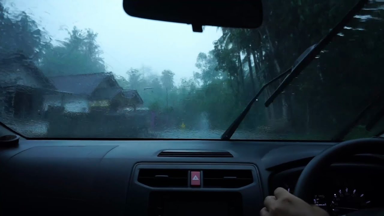 Driving in HEAVY RAIN Sleep to Soothing Drive in Thunderstorms for ...