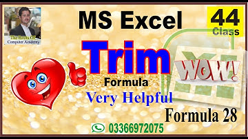 MS Excel 44 Class ( Formula 28 ) in Pashto by Modern Way ....