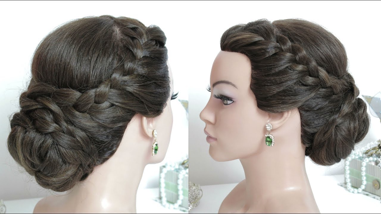 Bridal Juda Hairstyle For Long Hair. Braided Bun. - YouTube