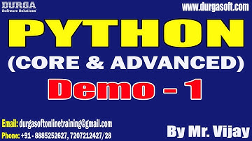 PYTHON tutorials || Demo - 1 || by Mr. Vijay On 28-06-2023 @8AM IST