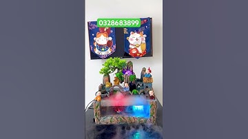 Hòn Non Bộ Tiểu Cảnh Thác Nước Phong Thuỷ Tài Lộc #decorphongthuy #thacnuocphongthuy