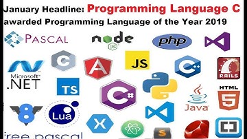 Top 20 Rating of Programming Languages by TIOBE index.Language C awarded Language of the Year 2019