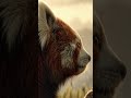 a shy red panda explores a misty mountain forest