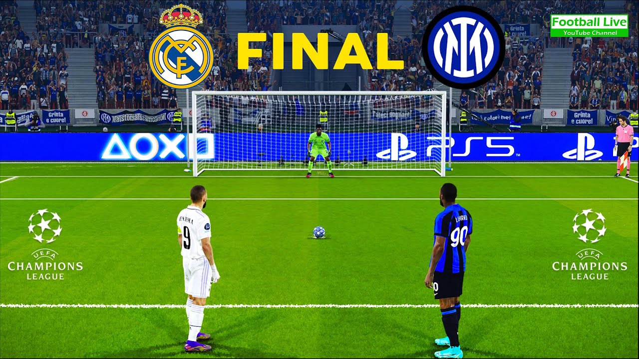 Real Madrid vs Inter - FINAL - Penalty Shootout 2023 UEFA Champions League PES Gameplay