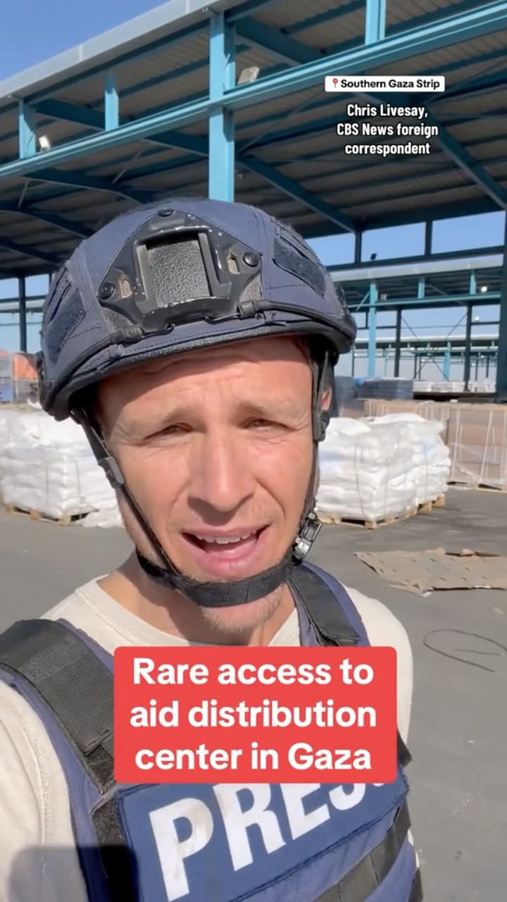 Rare access to aid distribution center in Gaza #shorts